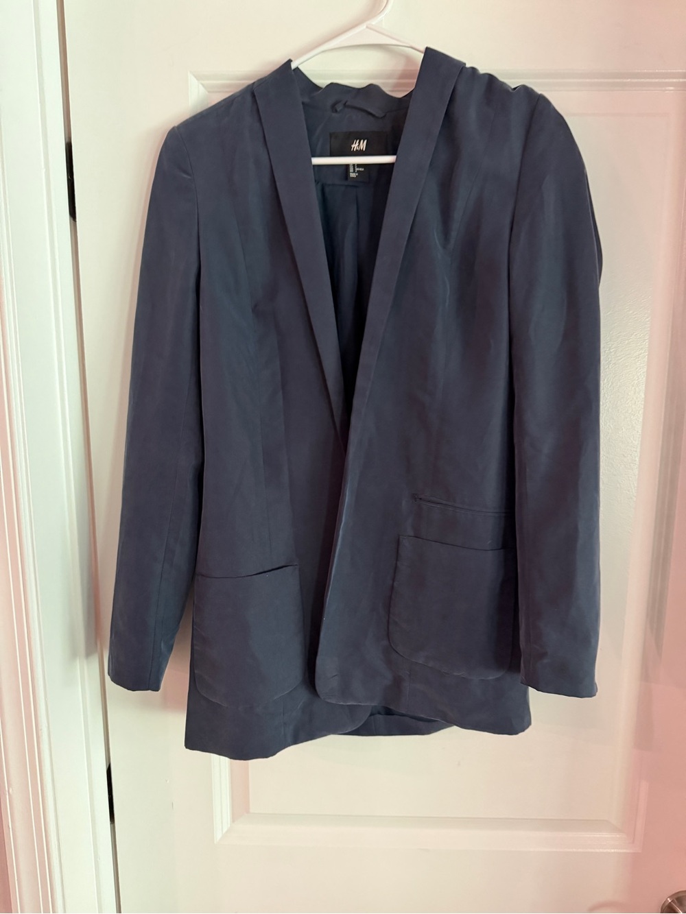 H&M Slate Blue Open-Front Blazer Jacket